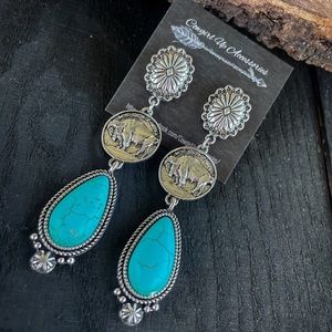 Western Buffalo Coin Earrings